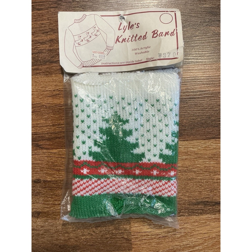 Lyle's Knitted Band Christmas Tree Fair Isle Vintage for Sweater New in Package